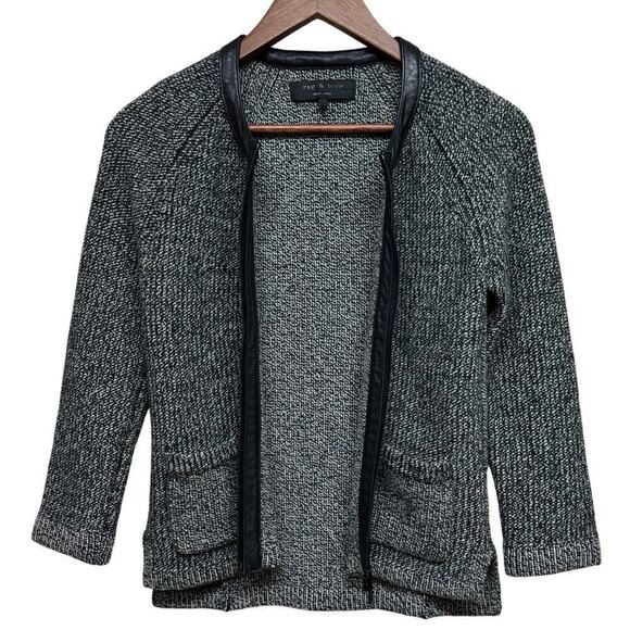 Rag & Bone Jackie Wool Gray Knit Zip Jacket SzXXS - Picture 2 of 11